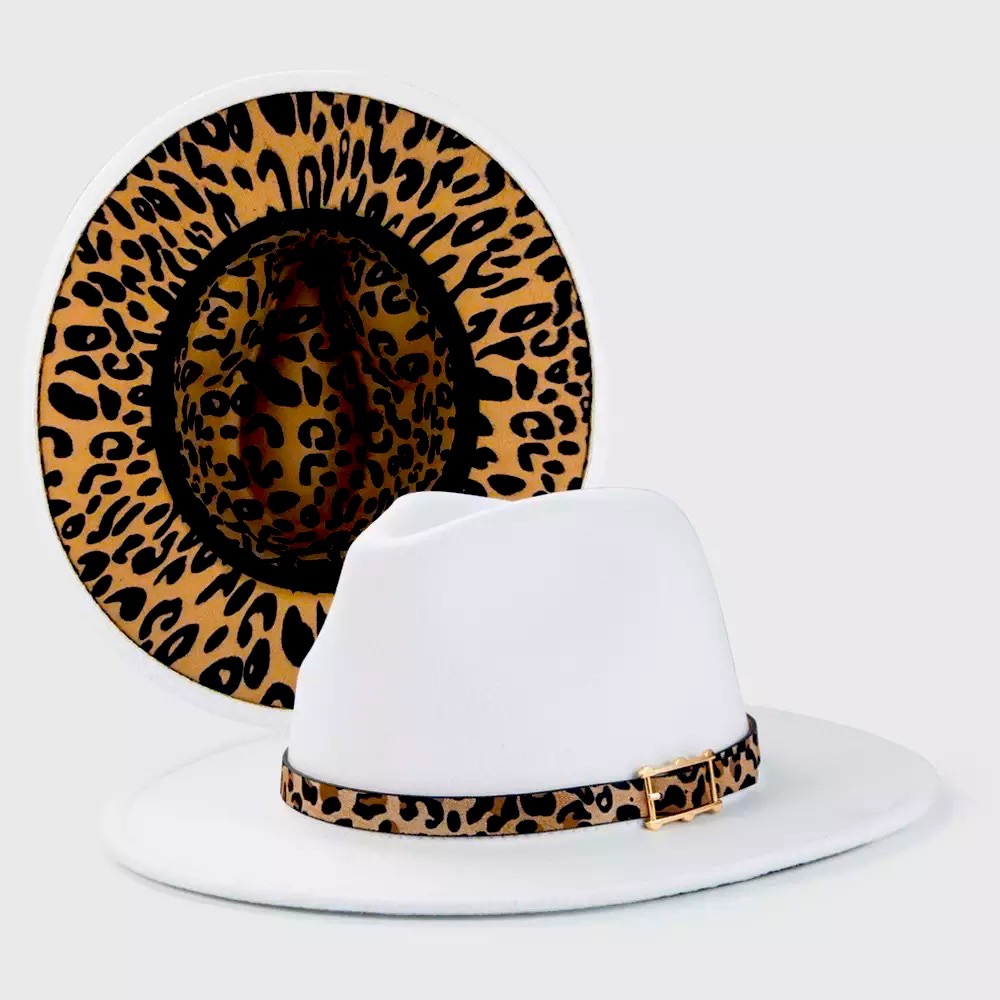 Fedora inner leopard print hat